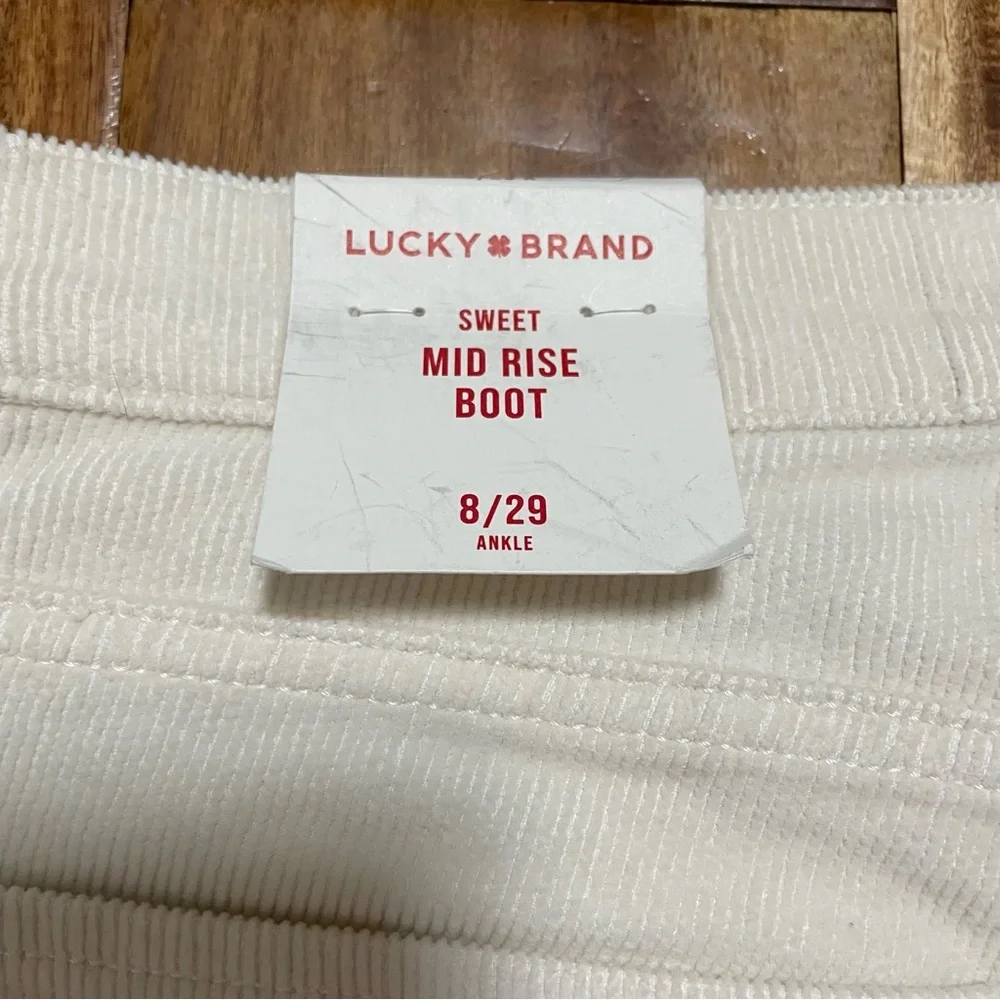 NWT Lucky Brand Mid Rise Corduroy Sweet Boot Pants Cream 8/29 - Picture 11 of 11